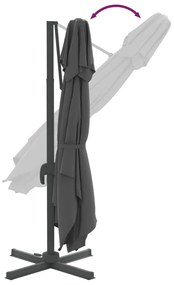 Κρεμαστή Ομπρέλα με Διπλή Κορυφή Ανθρακί 400 x 300 εκ. - Ανθρακί