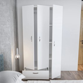 Τριφυλλη Ντουλαπα Λευκο GABI 40x90x170