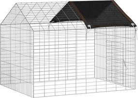 vidaXL Κλουβί Κουνελιού Ασημί 100 x 78 x 78 εκ. Επικαλυμμένος Χάλυβας