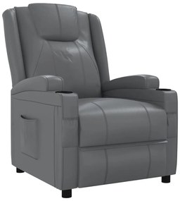 vidaXL Πολυθρόνα Ανακλινόμενη Γκρι από Συνθετικό Δέρμα
