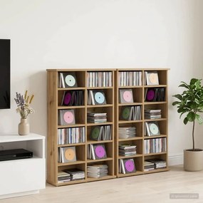 vidaXL Ντουλάπα CD 2 τμχ. Artisan Δρυς 60 x 17 x 92 εκ.