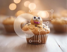 Intra Συλλεκτικό Ξύλινο Παζλ Plywood 4mm - Cupcake με διακόσμηση ματιών σε τραπέζι Σε Ξύλινο Κουτί - Διαστάσεις: 10x10 cm – 25 κομμάτια