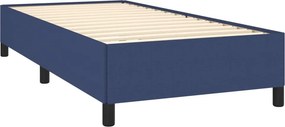 vidaXL Κρεβάτι Boxspring με Στρώμα Μπλε 90x200 εκ.Υφασμάτινο