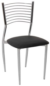 Καρέκλα Vivian Χρώμιο/PVC Μαύρο Συσκ.6τμχ 40x44x83cm