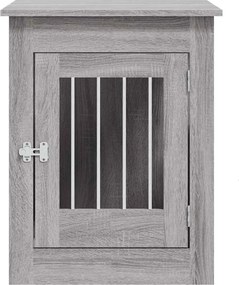 vidaXL Κλουβί Σκύλου Γκρι Sonoma 55x80x68 εκ. από Επεξεργ. Ξύλο