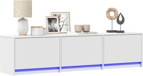 vidaXL Ντουλάπι TV με led Λευκό 165 x 34 x 40 εκ. Επεξεργασμένο ξύλο