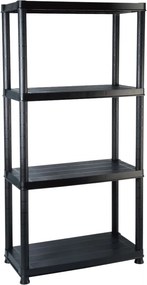 vidaXL Ραφιέρα Αποθήκευσης 4 Επιπέδων Μαύρη 61x30,5x130 εκ. Πλαστική