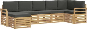 vidaXL Σειρά Καναπέ Εξωτερικού 7 pcs Άσπρο και Ανθρακί