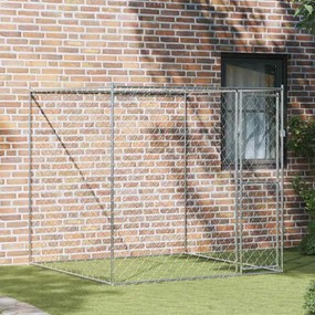 vidaXL Κλουβί σκύλου Ασημί 200 x 200 x 200 cm Επικαλυμμένος Χάλυβας