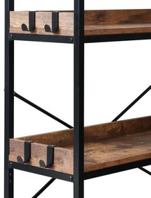 VEVOR 5 Tier Corner Bookshelf Tall Corner Bookcase with 4 Hooks L-Shaped Storage