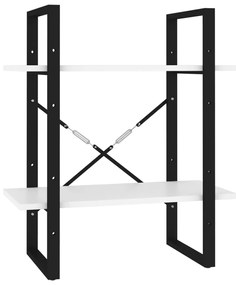 vidaXL Βιβλιοθήκη με 2 Ράφια Λευκή 60 x 30 x 70 εκ. από Επεξ. Ξύλο