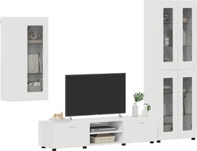 vidaXL Σετ επίπλου τηλεόρασης FLORIN 3 pcs Υψηλής γυαλάδας λευκό