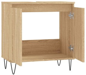 vidaXL Ντουλάπι Μπάνιου Sonoma Δρυς 58 x 33 x 60 εκ. από Επεξεργ. Ξύλο
