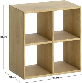 Βιβλιοθήκη Cube Megapap χρώμα sapphire oak 60x30x60εκ.
