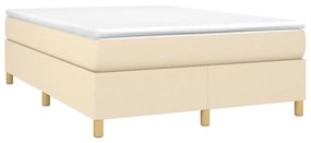 vidaXL Κρεβάτι Boxspring με Στρώμα Κρεμ 140x190 εκ. Υφασμάτινο