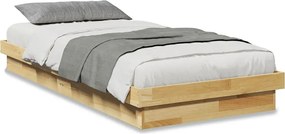 vidaXL Πλαίσιο κρεβατιού χωρίς στρώμα 100x200 cm μασίφ ξύλο δρυός