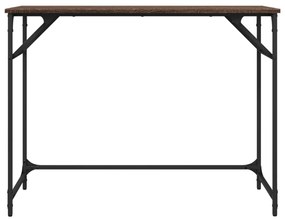 vidaXL Γραφείο Καφέ Δρυς 100x45x76 εκ Επ. Ξύλο/Ατσάλι Ηλ. Βαφή Πούδρας