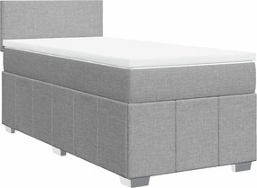 vidaXL Κρεβάτι Boxspring με Στρώμα Ανοιχτό Γκρι 80x200 εκ. Υφασμάτινο