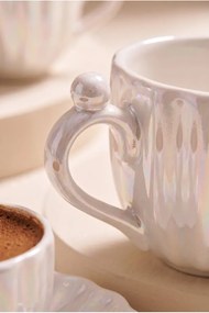 Σετ σερβιρίσματος γλυκών και καφέ από πορσελάνη σετ 6 τεμαχίων Λευκό