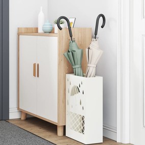 vidaXL Λευκή Βάση Ομπρέλας - 28x12x41 εκ., Ατσάλι