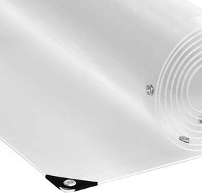 vidaXL Σαφής μουσαμάς με οπές 1x3 m PVC