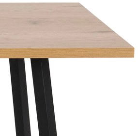 Τραπέζι Oakland 614, Μαύρο, Άγρια δρυς, 75x90x160cm, 22 kg, Ινοσανίδες μέσης πυκνότητας, Μέταλλο | Epipla1.gr