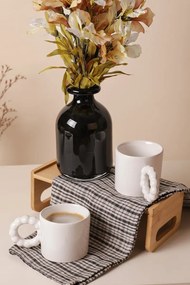 Stewehome Σετ 2 τεμαχίων κεραμικά φλιτζάνια 8 cm 260 ml μοντέρνου στυλ Λευκό