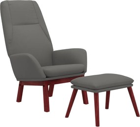 vidaXL Πολυθρόνα Relax Ανοιχτό Γκρι Υφασμάτινη με Υποπόδιο