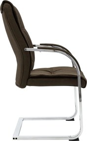 vidaXL Καρέκλα Γραφείου «Πρόβολος» Καφέ Υφασμάτινη