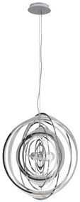 Φωτιστικό Οροφής Club I-CLUB-S50 CR 1xE27 Φ50cm 120cm Chrome Luce Ambiente Design Metal