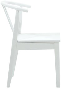 vidaXL Καρέκλα τραπεζαρίας 2 pcs Λευκό και Λευκό Στερεό Ξύλο Ραβέντι