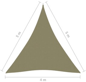 Πανί Σκίασης Τρίγωνο Μπεζ 4 x 5 x 5 μ. από Ύφασμα Oxford - Μπεζ