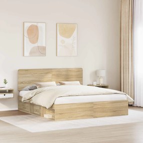 vidaXL Σκελετός Κρεβατιού Sonoma Δρυς 200 x 200 cm