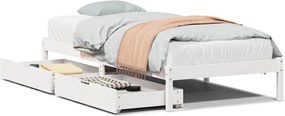 vidaXL Σκελετός Κρεβ. Χωρίς Στρώμα Λευκό 90x190 εκ Μασίφ Πεύκο