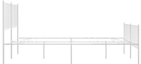 vidaXL Πλαίσιο Κρεβατιού με Κεφαλάρι&amp;Ποδαρικό Λευκό 120x190εκ. Μέταλλο