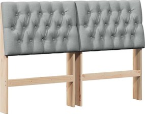 vidaXL Ταπετσαρισμένο κεφαλάρι Ανοιχτό γκρι 140 cm