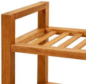 vidaXL Παπουτσοθήκη με 4 Ράφια 100 x 27 x 80 εκ. από Μασίφ Ξύλο Δρυός