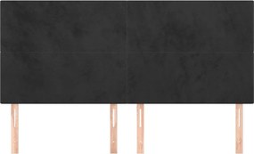 vidaXL Κεφαλάρι Μαύρο Βελούδινο 180x5x118/128 εκ.