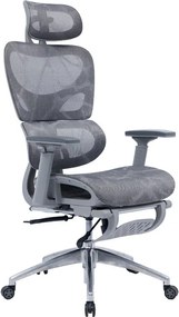 Καρέκλα γραφείου διευθυντή με υποπόδιο LINUX mesh γκρι 61x63x117/125