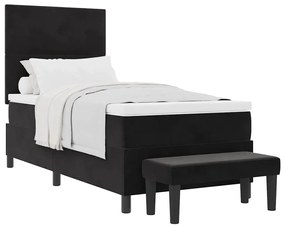 vidaXL Κρεβάτι με ελατήρια με στρώμα Μαύρο 80 x 200 cm Βελούδο