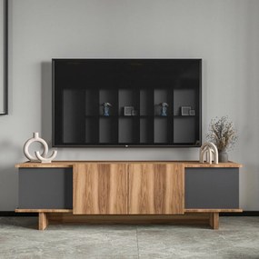 Έπιπλο Τηλεόρασης Ανθρακί / Καρυδί CRESOL 180x33x50