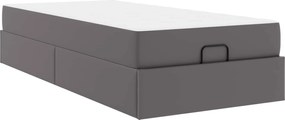 vidaXL Σκελετός κρεβατιού με στρώμα Άλλο 2 pcs Γκρι PVC