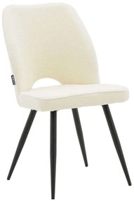 Καρέκλα Renish Μπουκλέ 029-000211 61x47x91,5cm Ecru-Black Μέταλλο,Ύφασμα