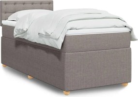 vidaXL Κρεβάτι Boxspring με Στρώμα Taupe 90x200 εκ. Υφασμάτινο