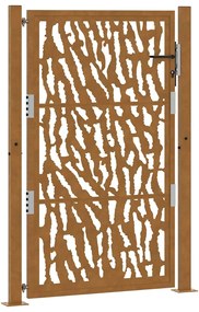 vidaXL Πύλη κήπου 105x155 cm από διαβρωμένο χάλυβα με σχέδιο ίχνος