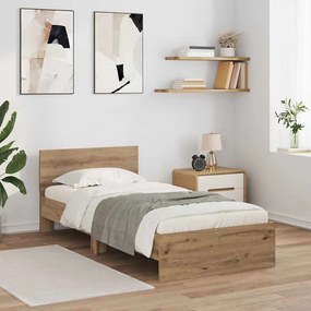 vidaXL Σκελετός Κρεβατιού Artisan Oak 90 x 190 cm Επεξεργασμένο Ξύλο