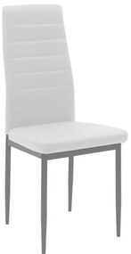 Καρέκλα Parker μέταλλο-PU λευκό-γκρι πόδι 42x48x98εκ 4αδα 42x48x98 εκ.