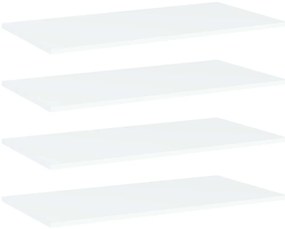 vidaXL Ράφια Βιβλιοθήκης 4 τεμ. Λευκά 80x40x1,5 εκ. από Επεξ. Ξύλο