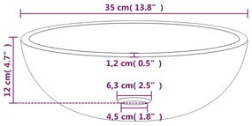 vidaXL Νιπτήρας 35x12 εκ. Χρώμα Χρυσού από Ψημένο Γυαλί