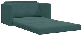 vidaXL Κρεβάτι Σε Σοφάκι 2-σε-1 Σκούρο Πράσινο 124x204x61 εκ Βελούδο
